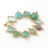 17  Pcs Mix Stone Faceted  Assorted  Shape 24k Gold Plated Connector &Pendant  - 20mmx14mm-18mmx11mm-PC712