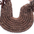 1 Strand Smoky Quartz  Smooth Rondelles - Plain Semi precious Rondelles  8mm- 8  Inches BR02588