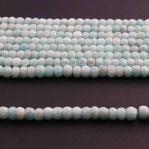 1 Strand Amazonite Faceted Rondelles - Amazonite Roundel Beads - 9mm - 14 Inches BR01043 - Tucson Beads
