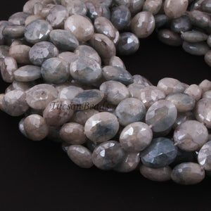 1  Strand Gray Silverite Faceted Briolettes - Oval Shape Briolettes -  11mmx9mm - 15 Inches BR0451 - Tucson Beads