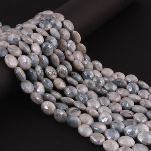 1  Strand Gray Silverite Faceted Briolettes - Oval Shape Briolettes -  11mmx9mm - 15 Inches BR0451 - Tucson Beads