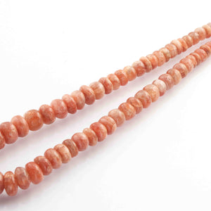 1 Long Strand Sun Stone Smooth  Roundels -Round Shape  Roundels  14mmx9mm-7mmx4mm 16 Inches BR163 - Tucson Beads