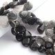 1 Long Strand Black Rutile Smooth Pear Briolettes -Pear Shape Briolettes -15mmx13mm-26mmx15mm -7 Inches BR01621 - Tucson Beads