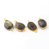 4 Pcs Labradorite  Faceted Assorted Shape 24k Gold Plated Pendant&Connector - 24mmx12mm  PC696