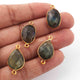 4 Pcs Labradorite  Faceted Assorted Shape 24k Gold Plated Pendant&Connector - 24mmx12mm  PC696 - Tucson Beads