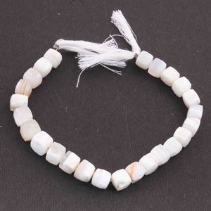 1 Strand White Agate Faceted Cube Briolettes -White Agate Cube Beads 10mmx8mm- 8.5Inches BR1484 - Tucson Beads