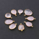 9   Pcs Rose Quartz Faceted  Assorted Shape 24k Gold Plated Pendant&Connector  - 21mmx20mm-16mmx12mmPC689 - Tucson Beads