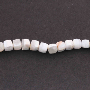 1 Strand White Agate Faceted Cube Briolettes -White Agate Cube Beads 10mmx8mm- 8.5Inches BR1484 - Tucson Beads
