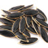 5 Pcs Black Onyx Faceted Marquise Shape 24k Gold Plated Pendant  , Black Onyx  Pendant 24mmx11mm PC076