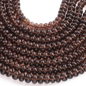 1  Strand Smoky Quartz  Faceted Roundels - Round Shape  Roundels  8mm-9mm - 9  Inches BR02589 - Tucson Beads
