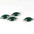 4 Pcs Green Onyx Oxidized Sterling Faceted Oval Double Bail Connector -23mmx13mm SS135