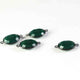 4 Pcs Green Onyx Oxidized Sterling Faceted Oval Double Bail Connector -23mmx13mm SS135 - Tucson Beads