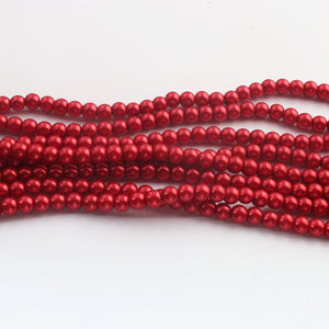 2 Strands Red Crystal Glass Beads Faceted Rondelles Beads 6mm 16 Inches BR1087 - Tucson Beads