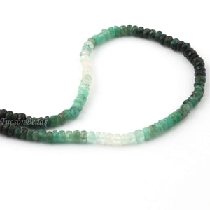 1 Strand Shaded Emerald Faceted Rondelles - Emerald Roundle Beads  -3mm 3.5mm 17 Inch Long RB0119 - Tucson Beads