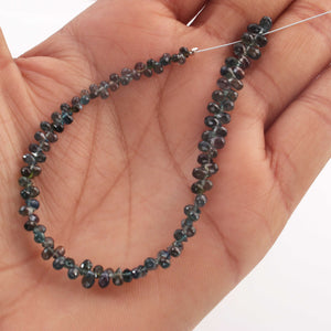 AA Super Quality Indigo Sapphire Faceted Briolettes - Teardrop Shape Gemstone Beads, -3mmx2mm-5mmx3mm-6.5 Inches-BR03006 - Tucson Beads