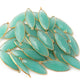 5 Pcs Blue Aqua chalcedony Marquise Shape 24k Gold Plated Pendant, Aqua chalcedony 39mmx13mm PC090 - Tucson Beads