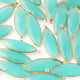 5 Pcs Blue Aqua chalcedony Marquise Shape 24k Gold Plated Pendant, Aqua chalcedony 39mmx13mm PC090 - Tucson Beads