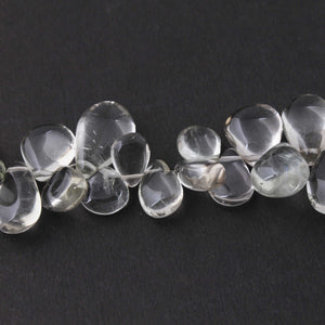 1  Strand Green Amethyst Smooth Briolettes -Pear Shape Briolettes 11mmx18mm-13mmx20mm -9 Inches BR366 - Tucson Beads