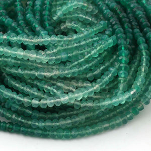 5 Long Strands Ex+++ Quality 3mm Shaded Green Onyx Micro Faceted Tiny Rondelles - Small Beads 13 Inches RB260 - Tucson Beads