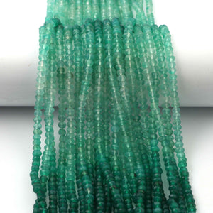 5 Long Strands Ex+++ Quality 3mm Shaded Green Onyx Micro Faceted Tiny Rondelles - Small Beads 13 Inches RB260 - Tucson Beads