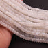 1  Long Strand White Rainbow Moonstone Faceted Rondelles  - Moonstone rondelles - 7mm - 10 Inches BR01040