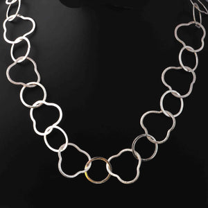 1 Necklace Top Quality 2 Feet Each Silver Plated Fancy&Round  Shape Copper Link Chain - Each35 inch 32 mmx33mm-22mm GPC1257 - Tucson Beads