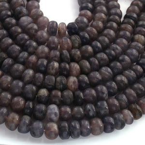 1  Strand Lepidolite Smooth Roundelles - Plain Semiprecious Rondelles - 8mm-9mm-9 Inches BR02705 - Tucson Beads