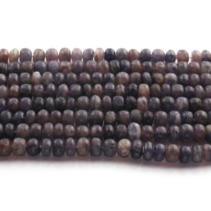 1  Strand Lepidolite Smooth Roundelles - Plain Semiprecious Rondelles - 8mm-9mm-9 Inches BR02705 - Tucson Beads