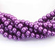 1 Strand  Purple Glass Pearl Smooth Round Ball Beads,Pearl Rondelles  -6mm 16 Inches BR2653 - Tucson Beads