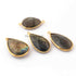 4  Pcs Labradorite Faceted Assorted Shape 24k Gold Plated Pendant&Connector - 31mmx15mm-25mmx27mm-PC687