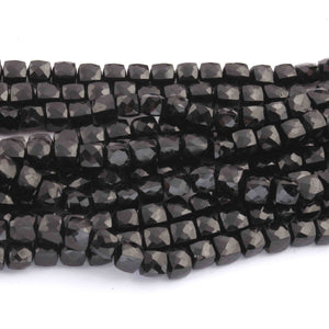 1 Strand Black Spinel Faceted Cube Briolettes -Black Spinel Box Shape Briolettes 8mm 8.5 Inches BR3919 - Tucson Beads