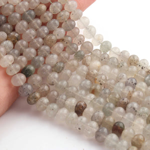 1  Strand Green Moonstone Smooth Rondelles - Round Shape Rondelles - 8mm-9mm -9 Inches BR02591 - Tucson Beads