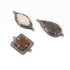 1 Pc Pave Diamond Mystic Gray, White & Brown Druzzy 925 Sterling Silver Connector- Druzzy Connector PDC958