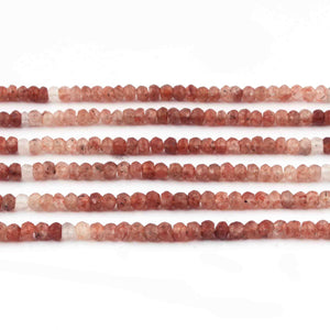 4 Long Strands Shaded Brown Rutile Faceted Rondelles - Gemstone beads Rondelles - 4mm 13 inch RB462 - Tucson Beads