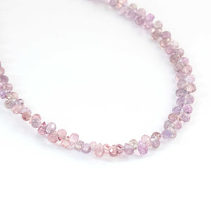 AA Super Quality Shaded Pink Sapphire Faceted Briolettes - Teardrop Gemstone Beads, -3mmx2mm-6.5 Inches-BR03015 - Tucson Beads