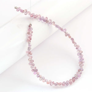 AA Super Quality Shaded Pink Sapphire Faceted Briolettes - Teardrop Gemstone Beads, -3mmx2mm-6.5 Inches-BR03015 - Tucson Beads