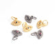 1 Pc Pave Diamond Multi Stone Evil Eye Charm 925 Sterling Silver & Yellow  Single Bail Pendant -10mmx12mm PDC1030 - Tucson Beads
