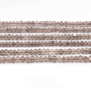5 Long Strands Smoky Faceted Rondelles - Gemstone beads Rondelles - 4mm 13 inch RB463 - Tucson Beads