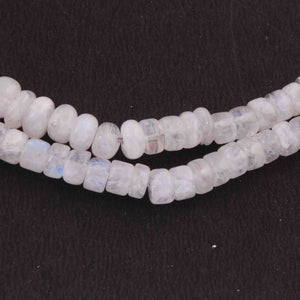 1  Strand White Rainbow Moonstone faceted Rondelles - Rondelle Beads 5mm-8mm 8 Inches BR2604 - Tucson Beads