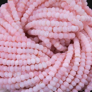 5 Long Strands Shaded Pink Opal Faceted Rondelles - Gemstone beads Rondelles - 4mm 13 inch RB464 - Tucson Beads