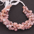 1 Strands Peach Moonstone Smooth Briolettes - Heart Beads 7mm-11mm- 9 Inches BR2629