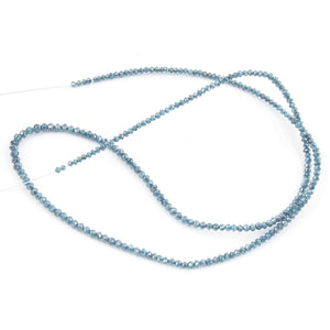 15 Ct 1 Long Strand Blue Diamond  Rondelles Genuine Diamond Beads 16 Inch Long BDU080 - Tucson Beads