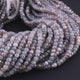 5 Long Strands Grey Moonstone Silver Coated Rondelle Beads, Micro Faceted Beads,5mm 13 Inch RB460 - Tucson Beads