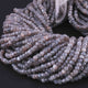 5 Long Strands Grey Moonstone Silver Coated Rondelle Beads, Micro Faceted Beads,5mm 13 Inch RB460 - Tucson Beads