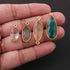 4  Pcs Mix Stone Faceted  Assorted Shape 24k Gold Plated Connector&Pendantl- 31mmx11mm-19mmx9mm-PC716