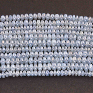 1 Strand Blue Chalcedony Silver Coated Faceted Rondelles - Roundel Beads 5mm-11mm 8.5 Inches BR3621 - Tucson Beads