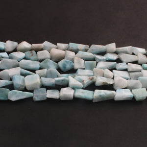 1 Long Strand Larimar Faceted  Nugget Briolettes  - Faceted Briolettes  11mmx9mm & 12mmx8mm 14 Inches long BR1054 - Tucson Beads