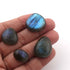 6 Pcs Amazing Labradorite Smooth Cabochon Spectrolite - Assorted Shape Multi Fire Loose Gemstone -23mmx21mm-16mmx12mm LGS063