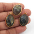 3  Pcs Labradorite Faceted Oval Shape 24k Gold Plated Pendant- 26mmx18mm-PC693