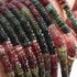 1 Long Strand Multi Tourmaline Smooth Heishi Tyre Shape Gemstone Beads -Wheel Briolettes Beads - 6mm-17 Inches BR03021
